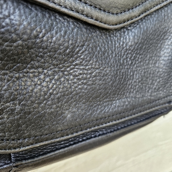 Fossil black leather two strap shoulder bag Y2K - Picture 5 of 11